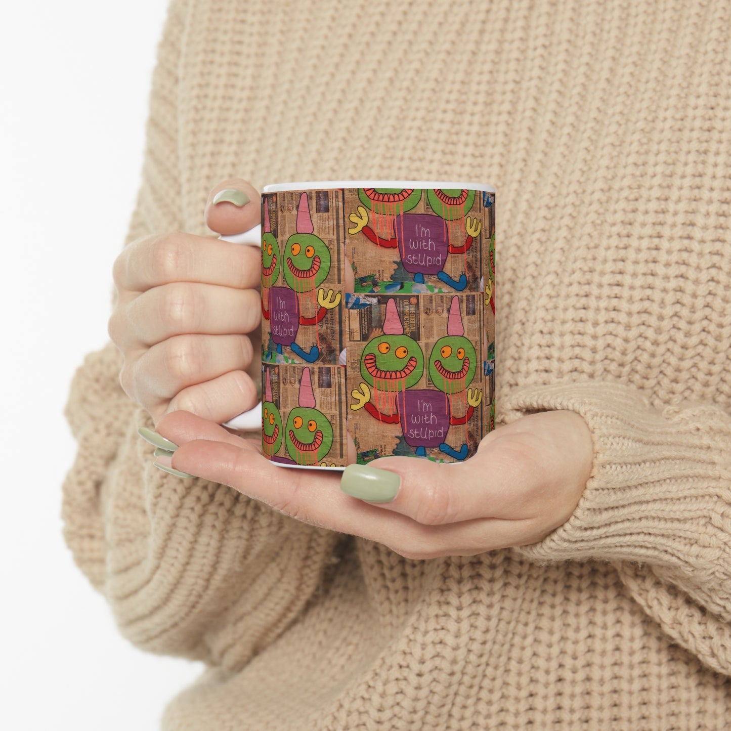 Two Heads Are Better Than One - Quirky Dual-Headed Creature Ceramic Mug - BPA and Lead Free