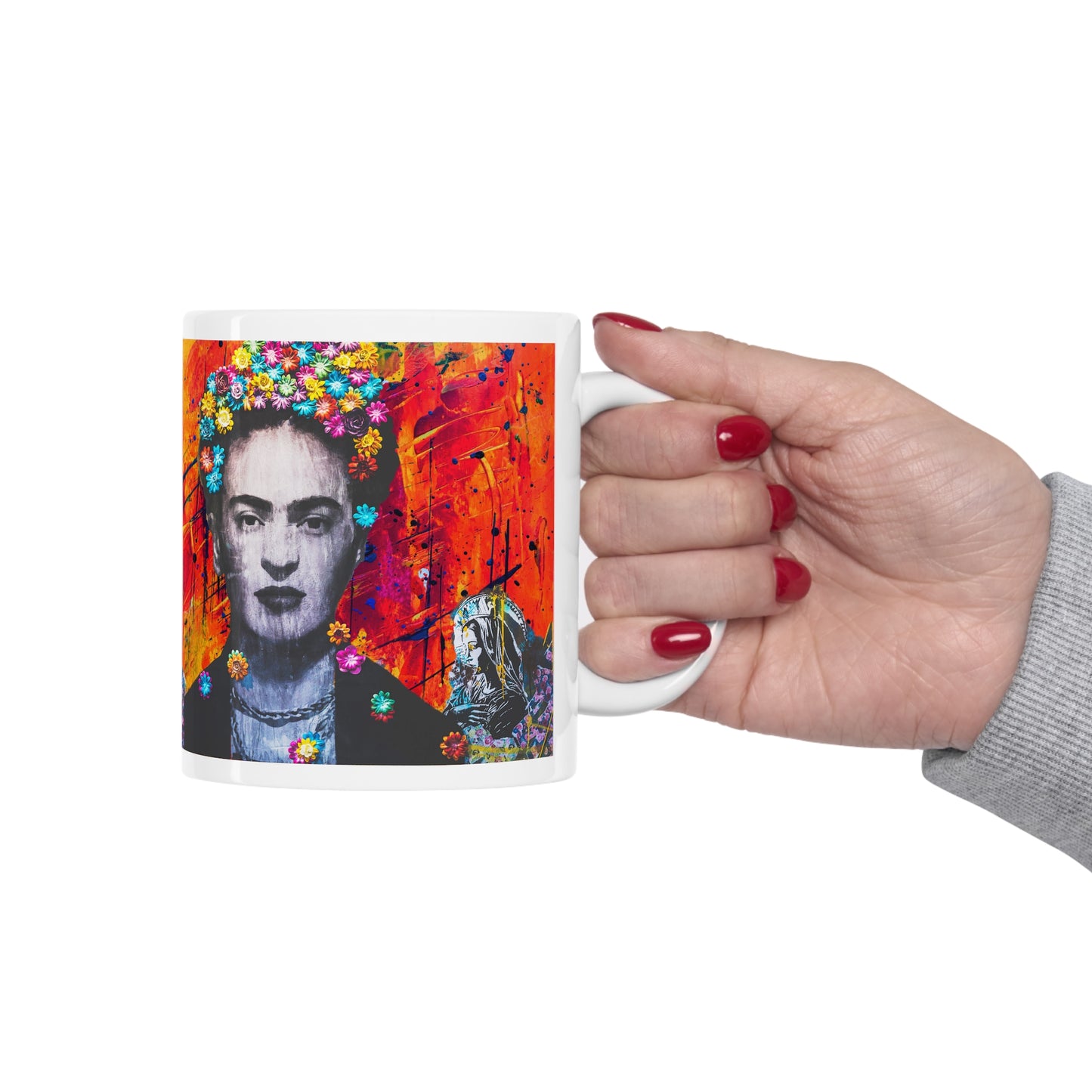 Frida Kahlo Inspired Vibrant Artistic Coffee Mug - 11 oz, BPA & Lead Free