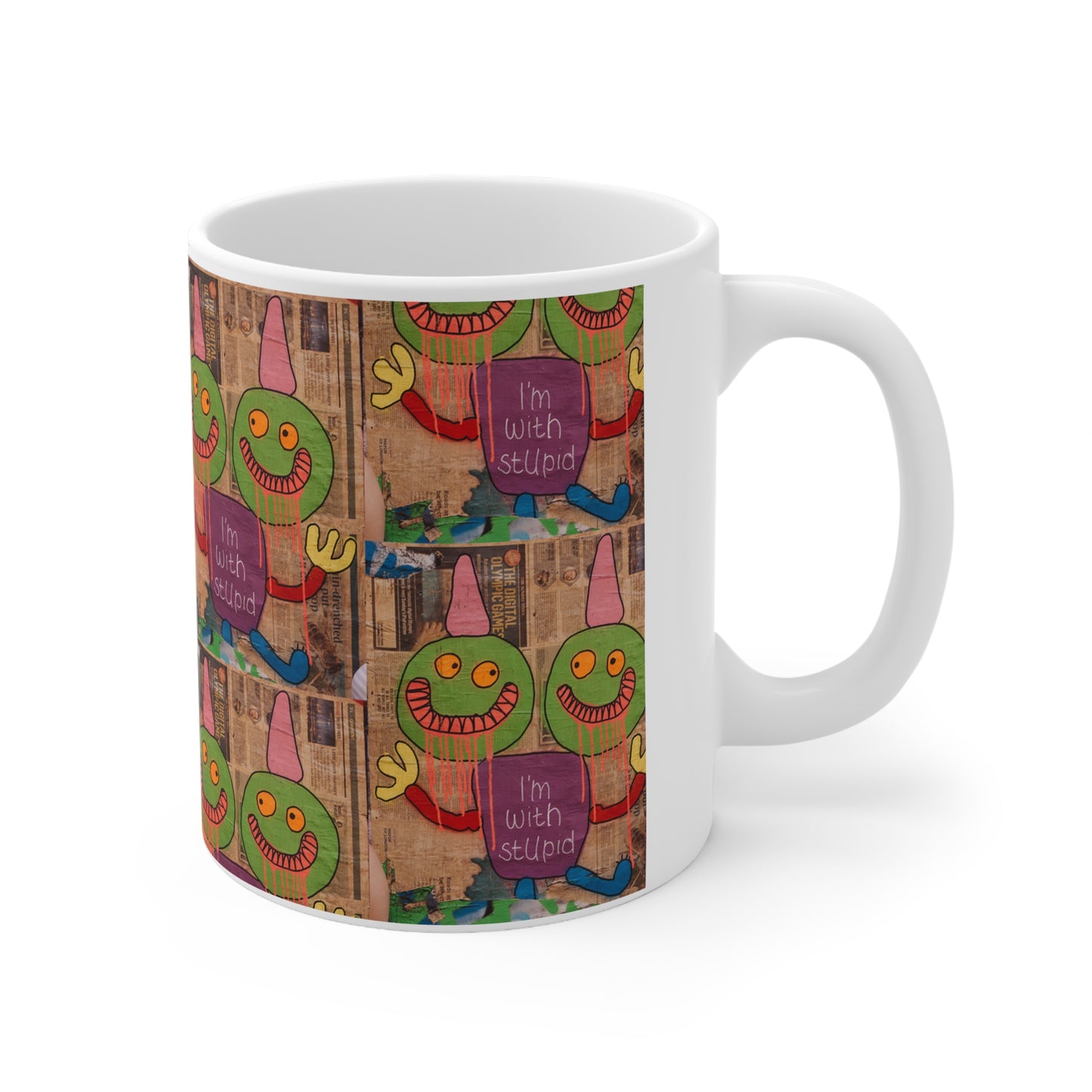 Two Heads Are Better Than One - Quirky Dual-Headed Creature Ceramic Mug - BPA and Lead Free