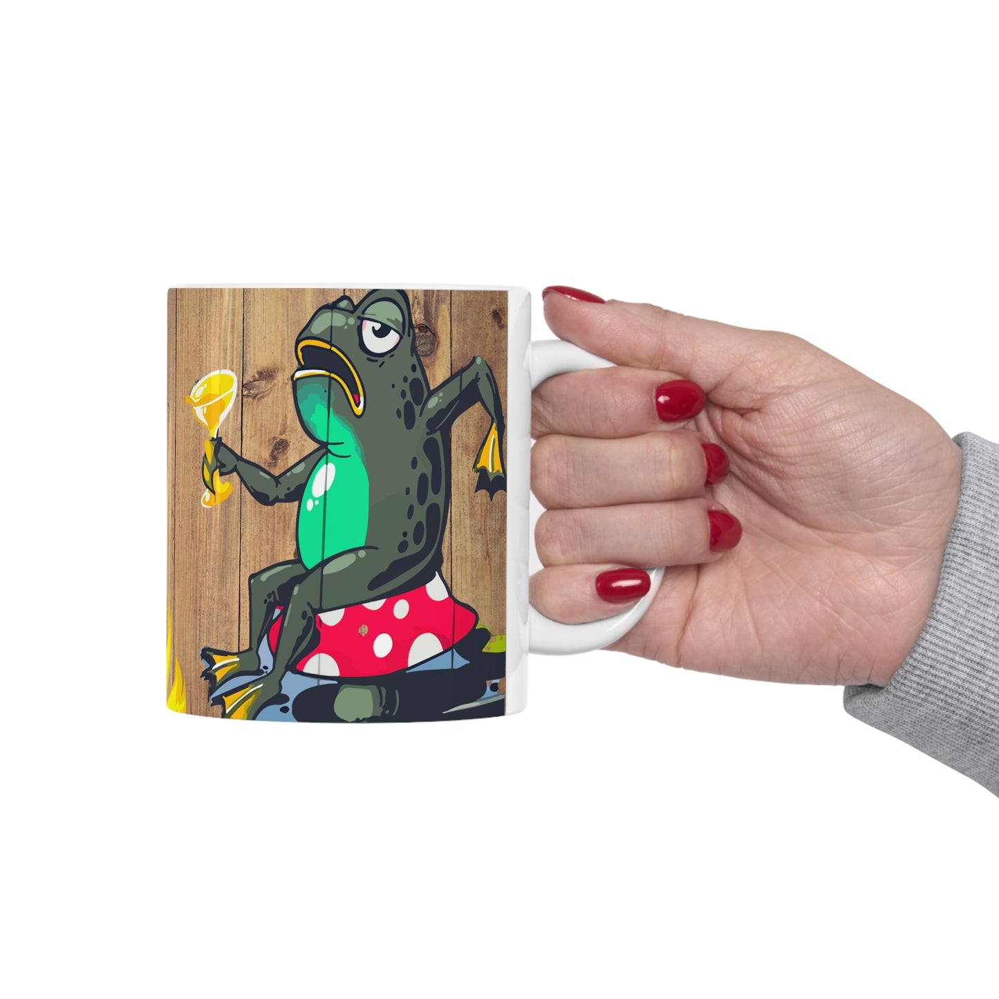 Frogs Night Out Ceramic Mug - Martinis & Campfire - BPA and Lead Free