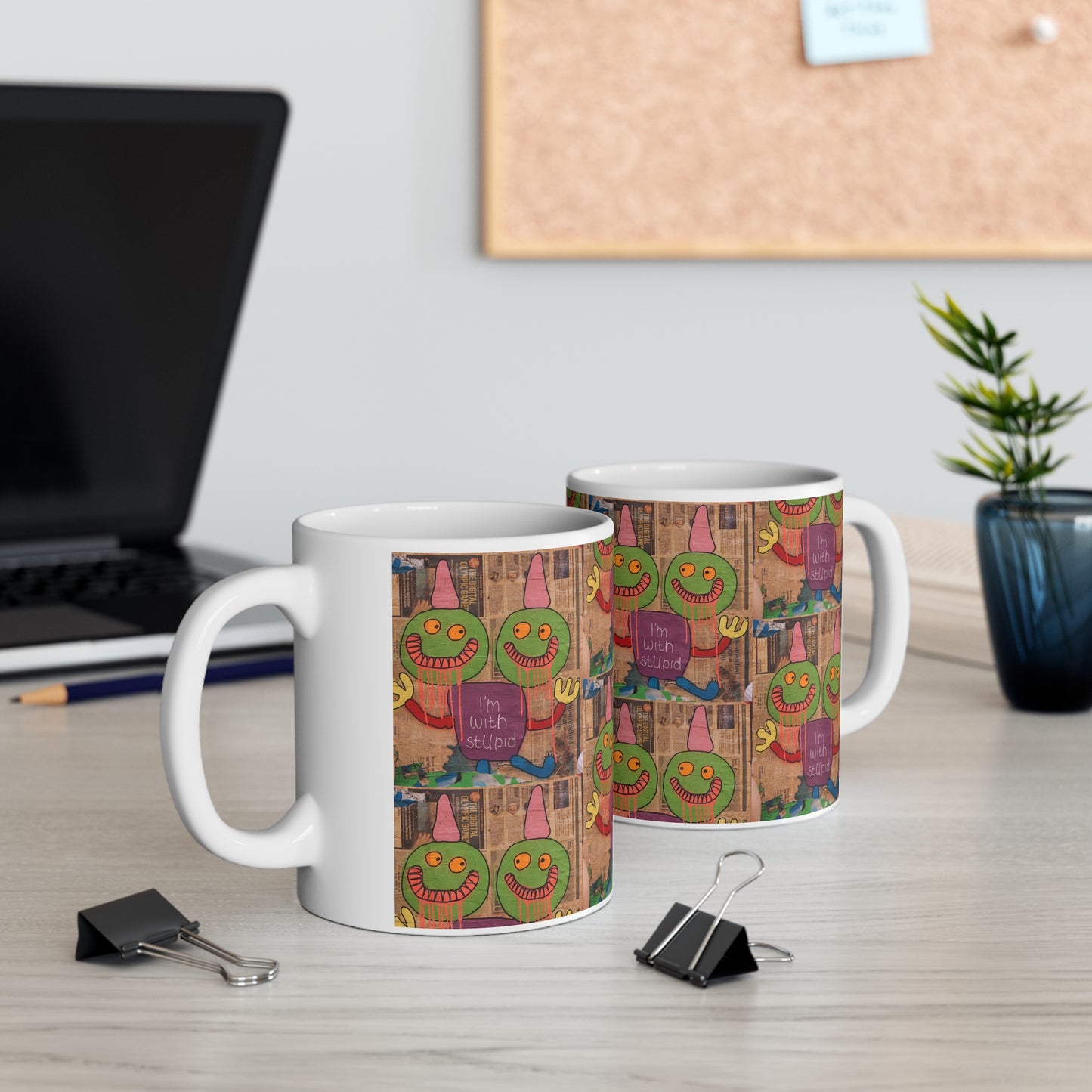 Two Heads Are Better Than One - Quirky Dual-Headed Creature Ceramic Mug - BPA and Lead Free