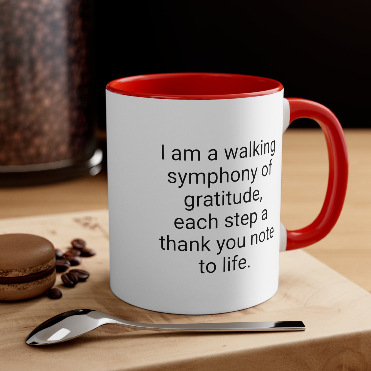 Gratitude Red Accent Coffee Mug 11oz