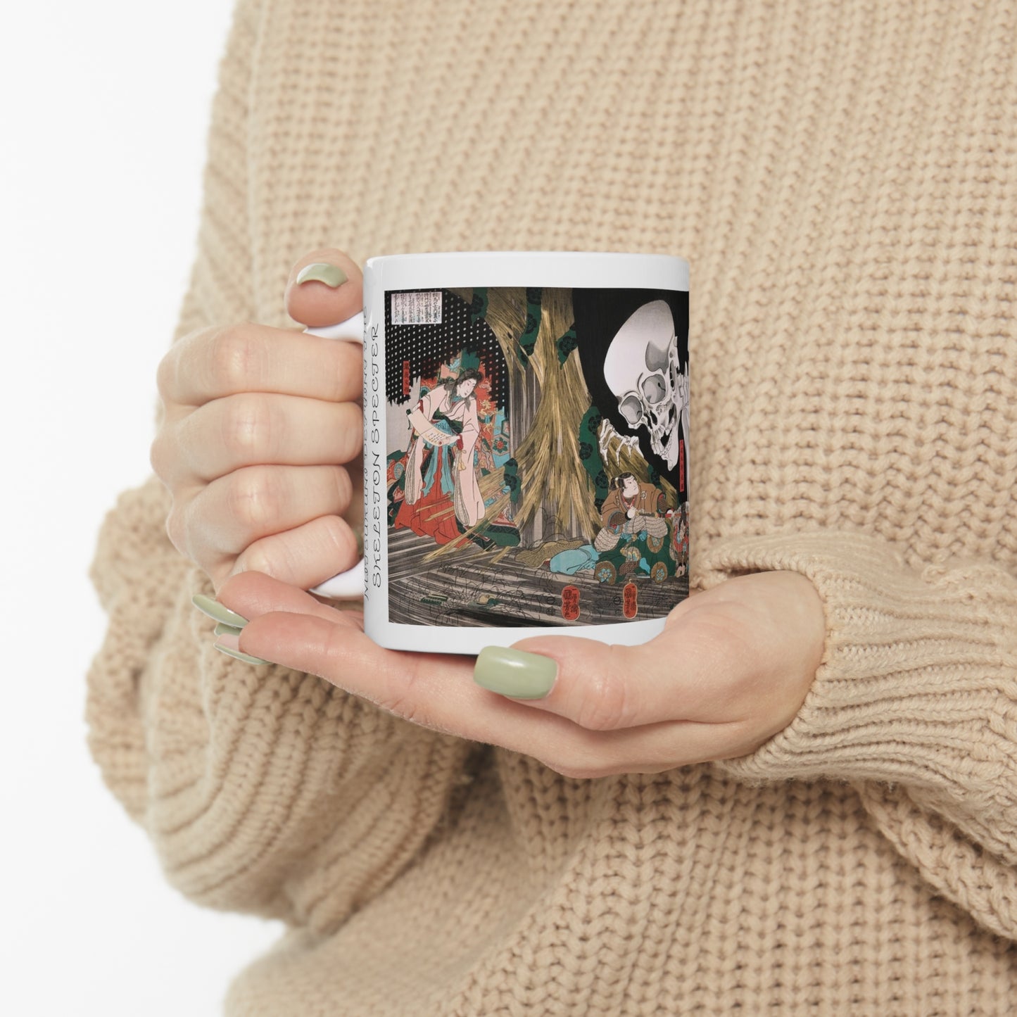 Utagawa Kuniyoshi's Mitsukuni Defying the Skeleton Specter 11oz Mug