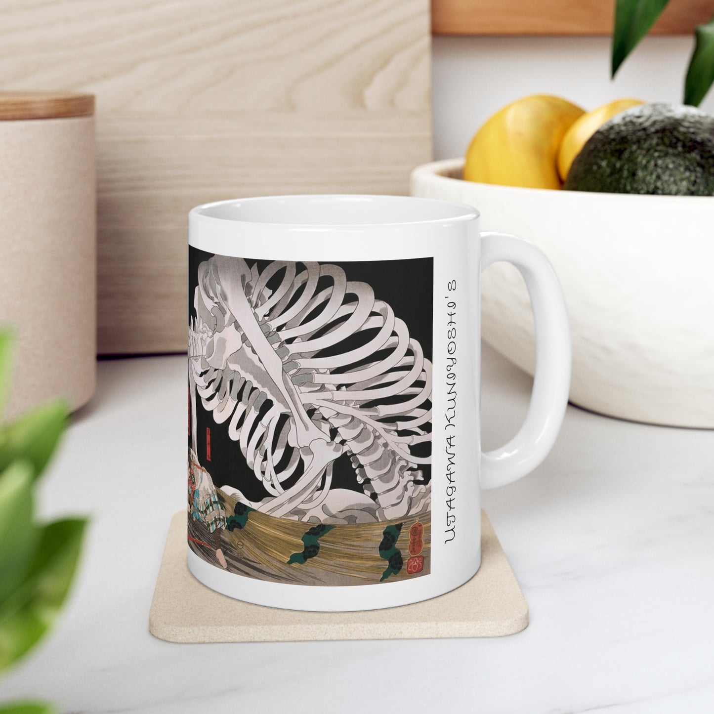 Utagawa Kuniyoshi's Mitsukuni Defying the Skeleton Specter 11oz Mug