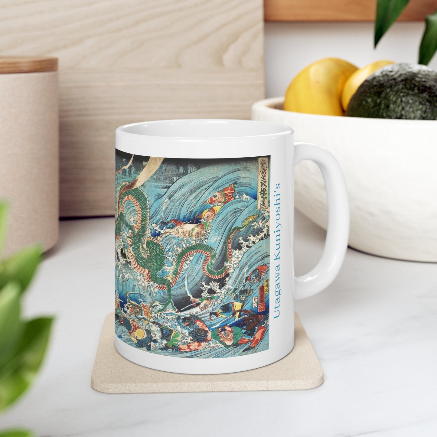 Utagawa Kuniyoshi's Recovering the Stolen Jewel from the Palace of the Dragon King 11oz mug