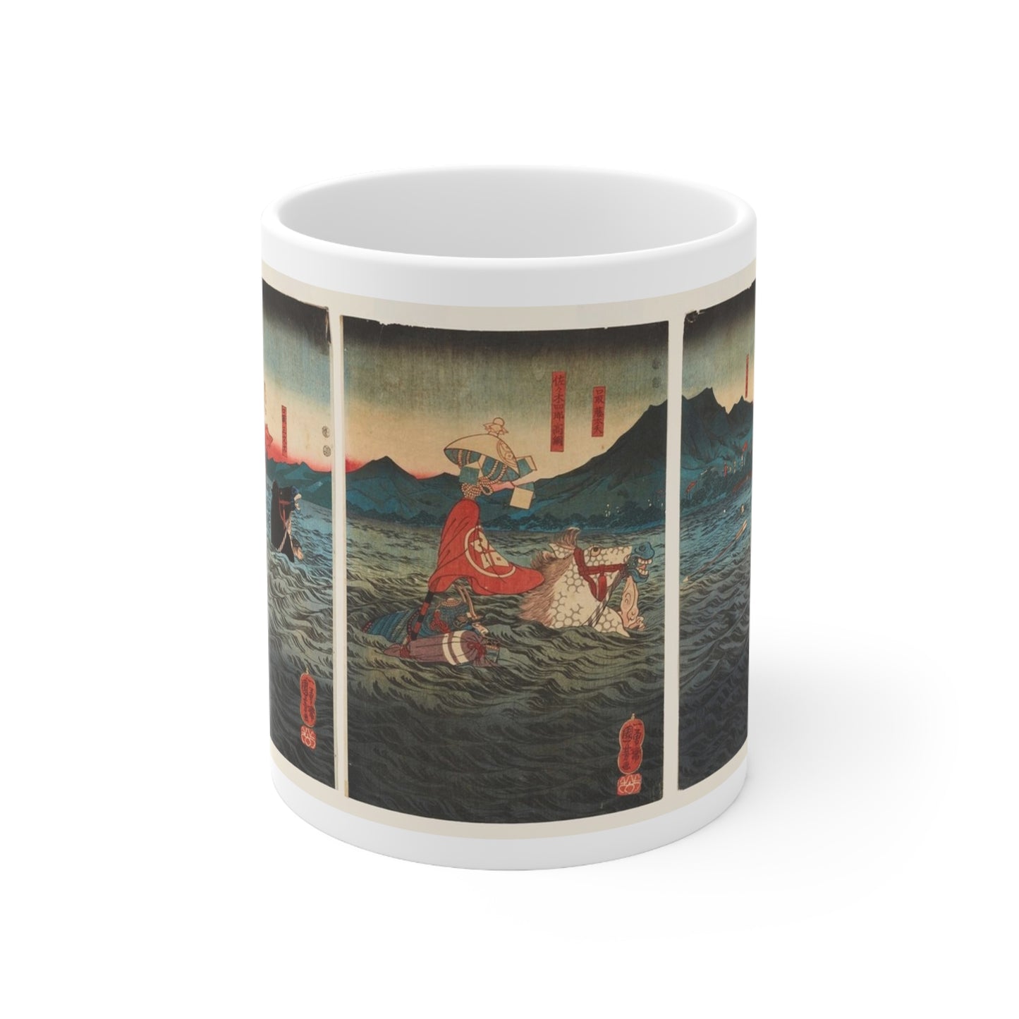 Utagawa Kuniyoshi's The Battle at Uji River 11oz Mug