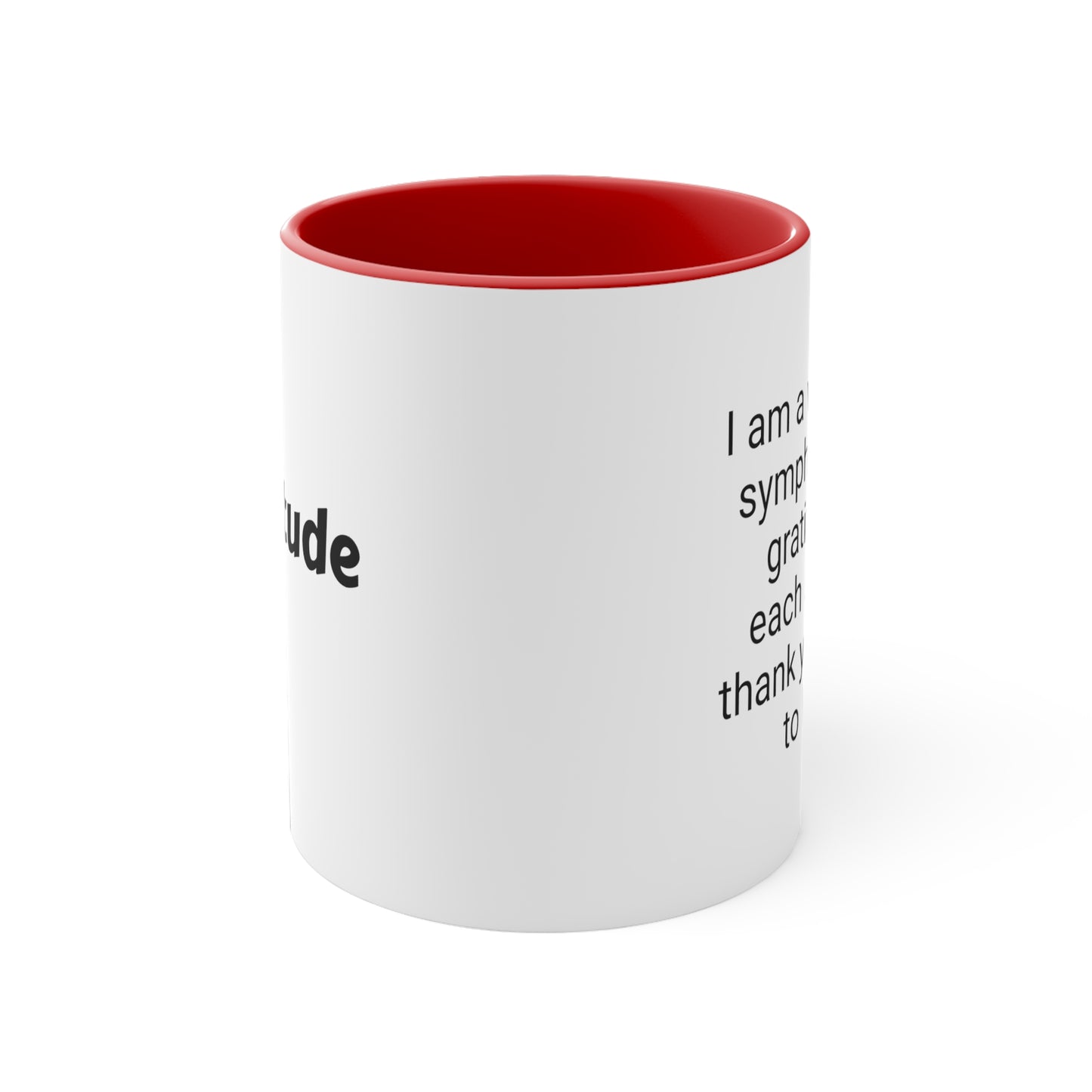 Gratitude Red Accent Coffee Mug 11oz