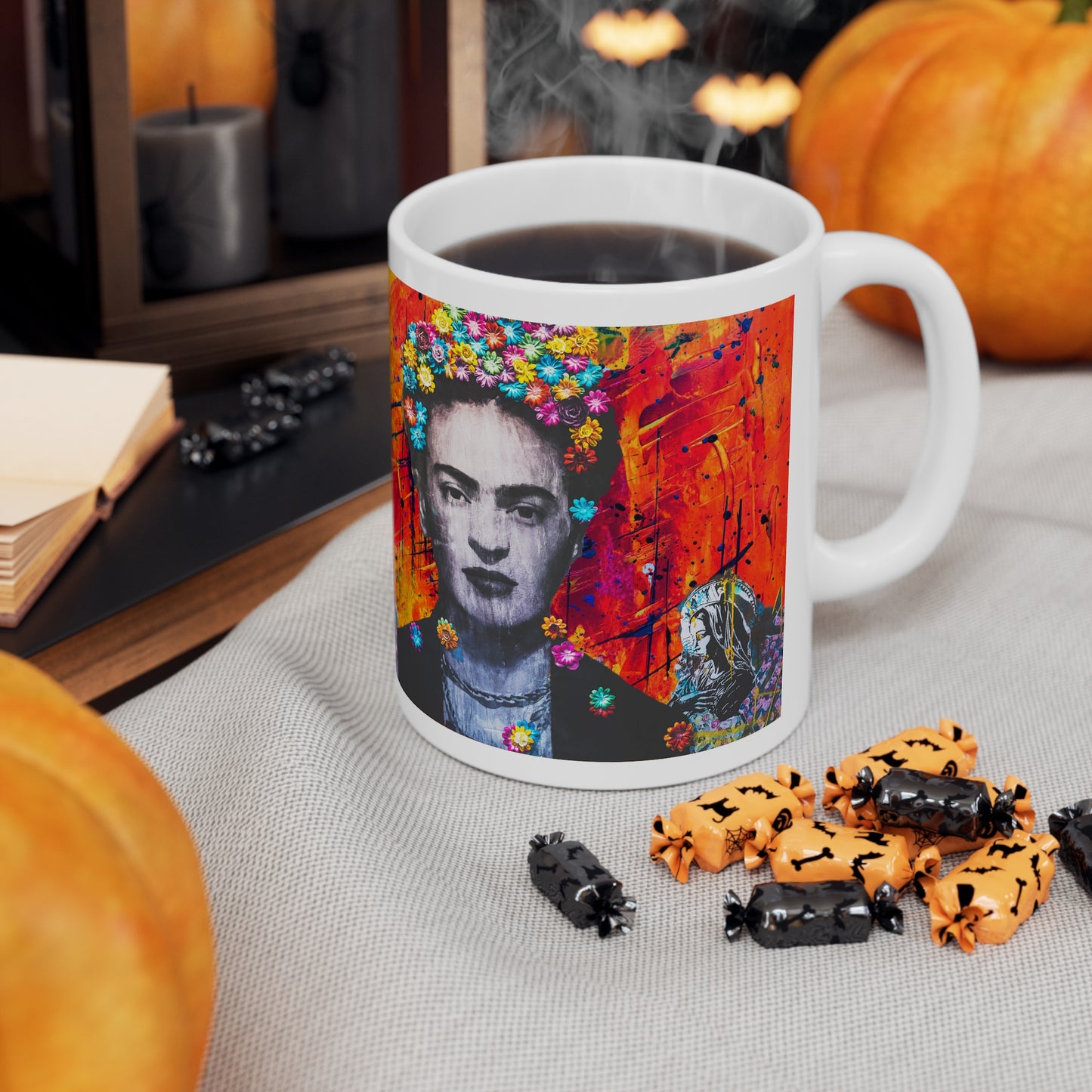 Frida Kahlo Inspired Vibrant Artistic Coffee Mug - 11 oz, BPA & Lead Free
