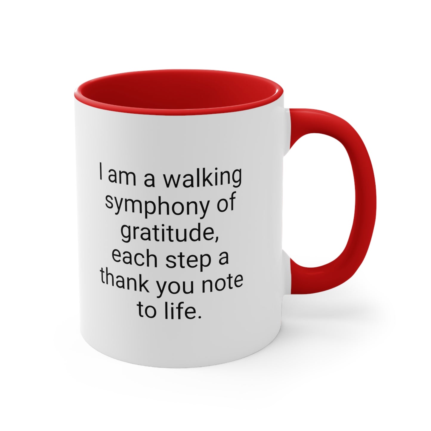 Gratitude Red Accent Coffee Mug 11oz